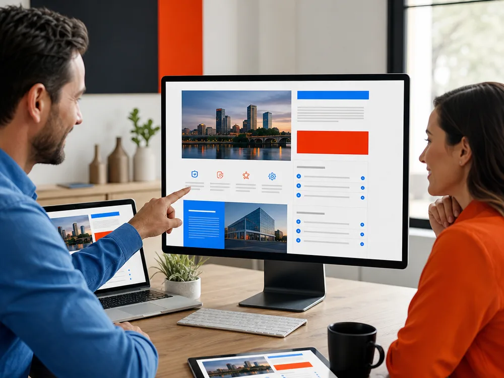 Service detail template with consistent headings, FAQ accordion, and structured layout