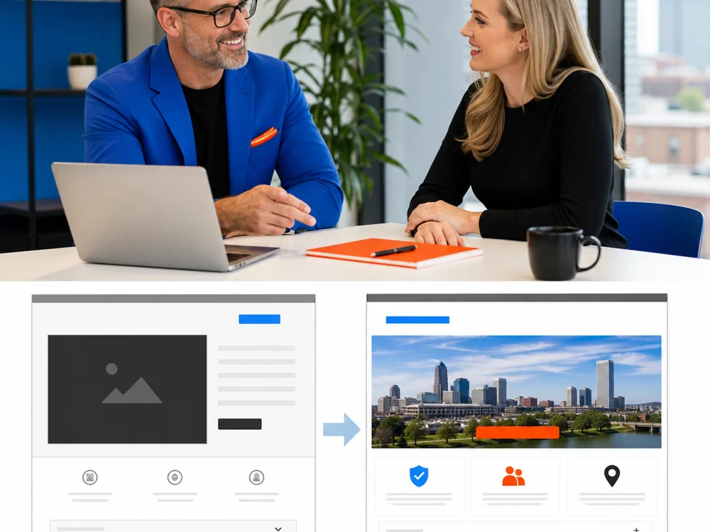 Optimized service page with clear headings, FAQ accordion, and local trust elements